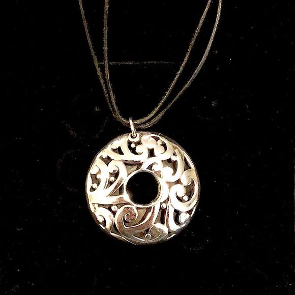 BARSE Sterling Silver Round Filigree Scroll Cutout Double Cord w Extension NWOT - Picture 6 of 16